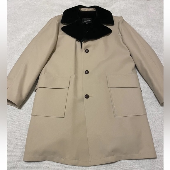 Vintage 70’s Sherpa Collar Tan Retro Coat - Men’s 42L - J.C. Penny Groovy - Picture 15 of 16